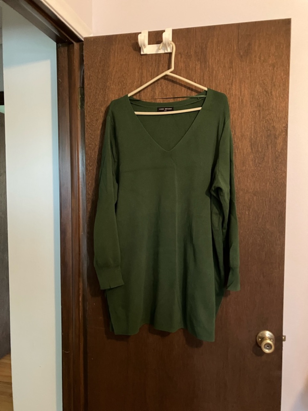 Lane Bryant Forest Green V-Neck Sweater Tunic